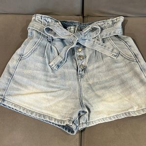 American Eagle Outfitters High Waist Blue Denim Shorts